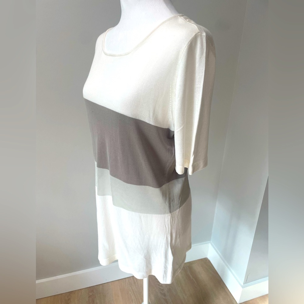 Armani Collezioni 12 Short Sleeve Blouse Cashmere Silk Quiet Lux Clean‎ Girl Top